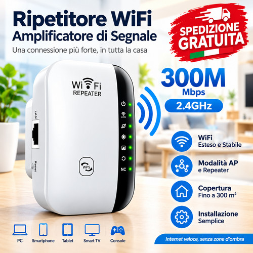 Ripetitore wifi 300 - 300, mbps